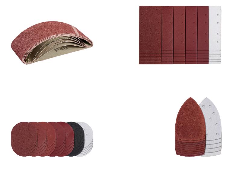 Ensemble de papiers de verre de différentes formes et grains.