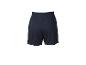 Short de sport bleu marine avec taille élastique, vue arrière.