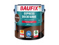Un pot de peinture Baufix Express Dekfarbe pour bois et maçonnerie, 2,5 litres, couleur Nussbraun.
