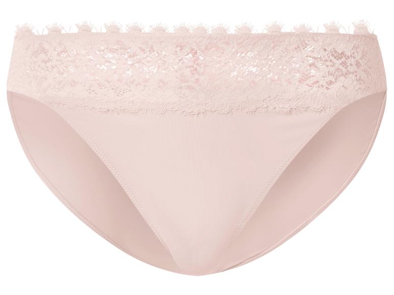 Culotte femme rose clair avec dentelle à la taille.