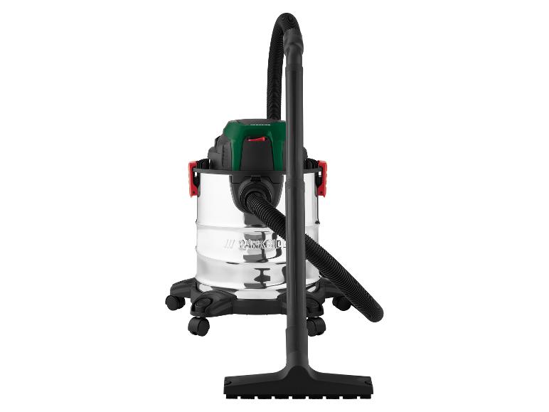 Aspirateur eau et poussière Parkside avec boîtier moteur vert-noir et réservoir métallique