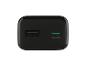 Chargeur mural noir avec ports USB-A et USB-C (PD20W)