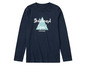 Un t-shirt bleu marine à manches longues sur le thème du skateboard.