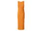 Robe longue côtelée orange sans manches.