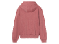 Sweat-shirt rose à capuche.