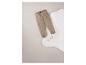 Pantalon cargo beige avec taille élastique