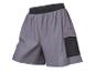 Short de sport gris avec taille élastique noire et poche latérale en maille.