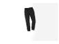 Pantalon de survêtement noir avec ceinture élastique.