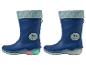 Une paire de bottes de pluie bleues pour enfants avec lumières LED.