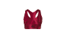 Soutien-gorge de sport rouge avec un dos croisé.