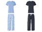 Pyjamas en jersey : hauts et pantalons, unis ou à fleurs.