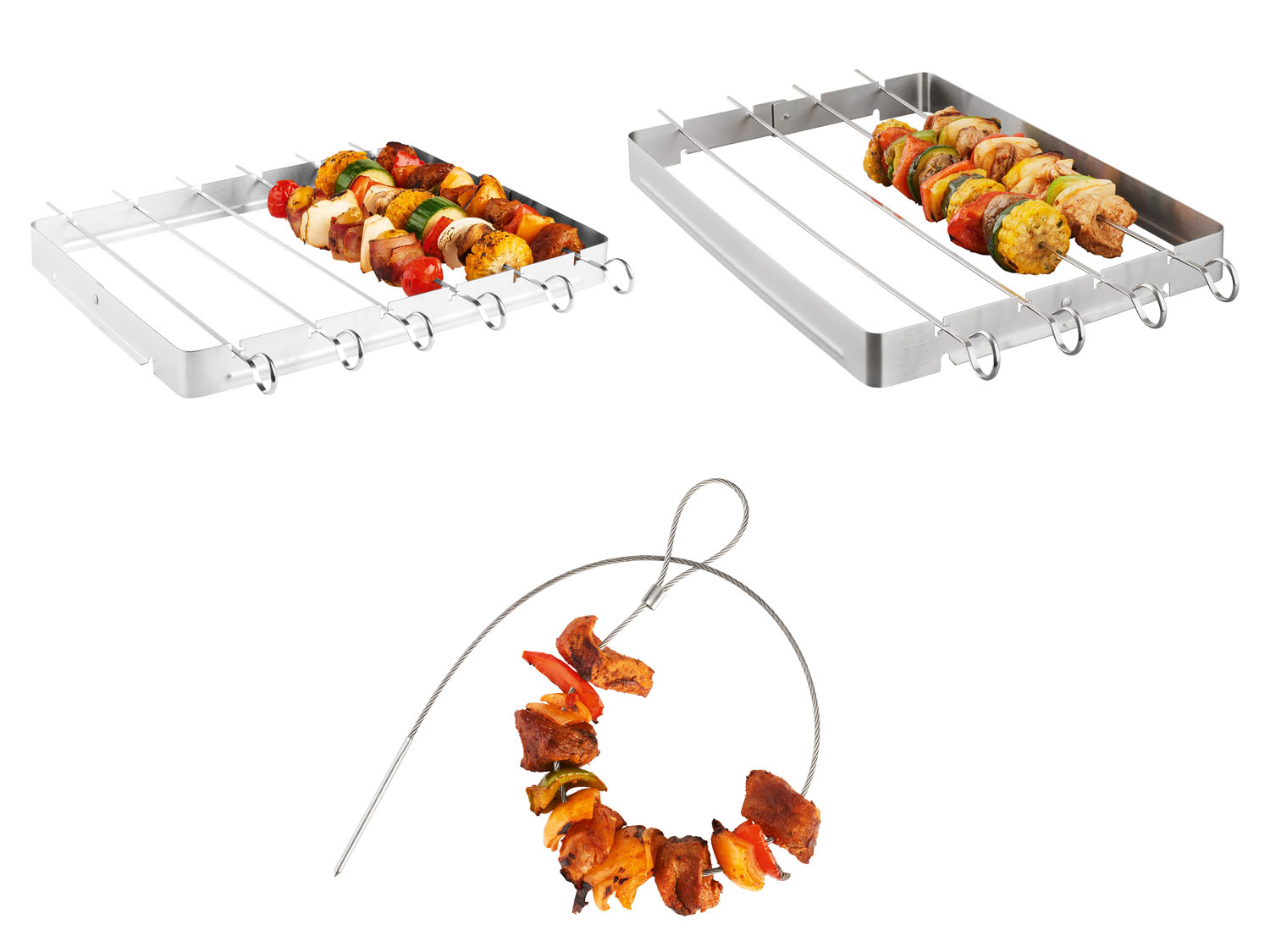 GRILLMEISTER Set de piques à brochettes pour barbecue