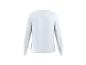 Vue arrière d'un t-shirt blanc uni à manches longues.