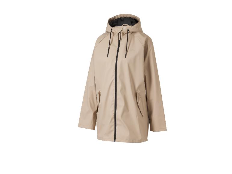 Imperméable beige avec fermeture éclair noire
