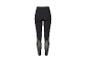 Leggings de sport noires avec empiècements transparents dans le bas des jambes.