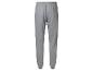 Pantalon de survêtement gris avec ceinture élastique.
