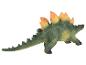 Un jouet de dinosaure vert avec des piquants orange et jaunes.