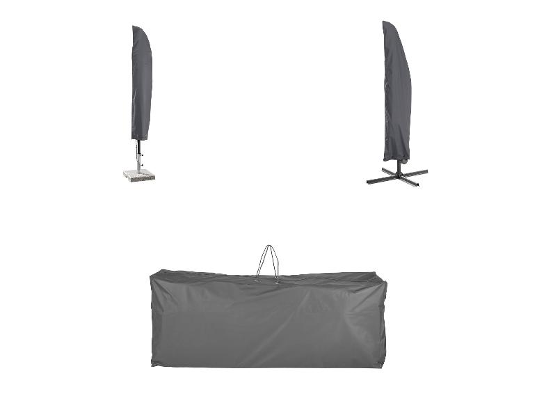 Housses de protection pour parasol et mobilier de jardin.