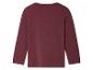 T-shirt bordeaux à manches longues pour enfant, vue arrière.