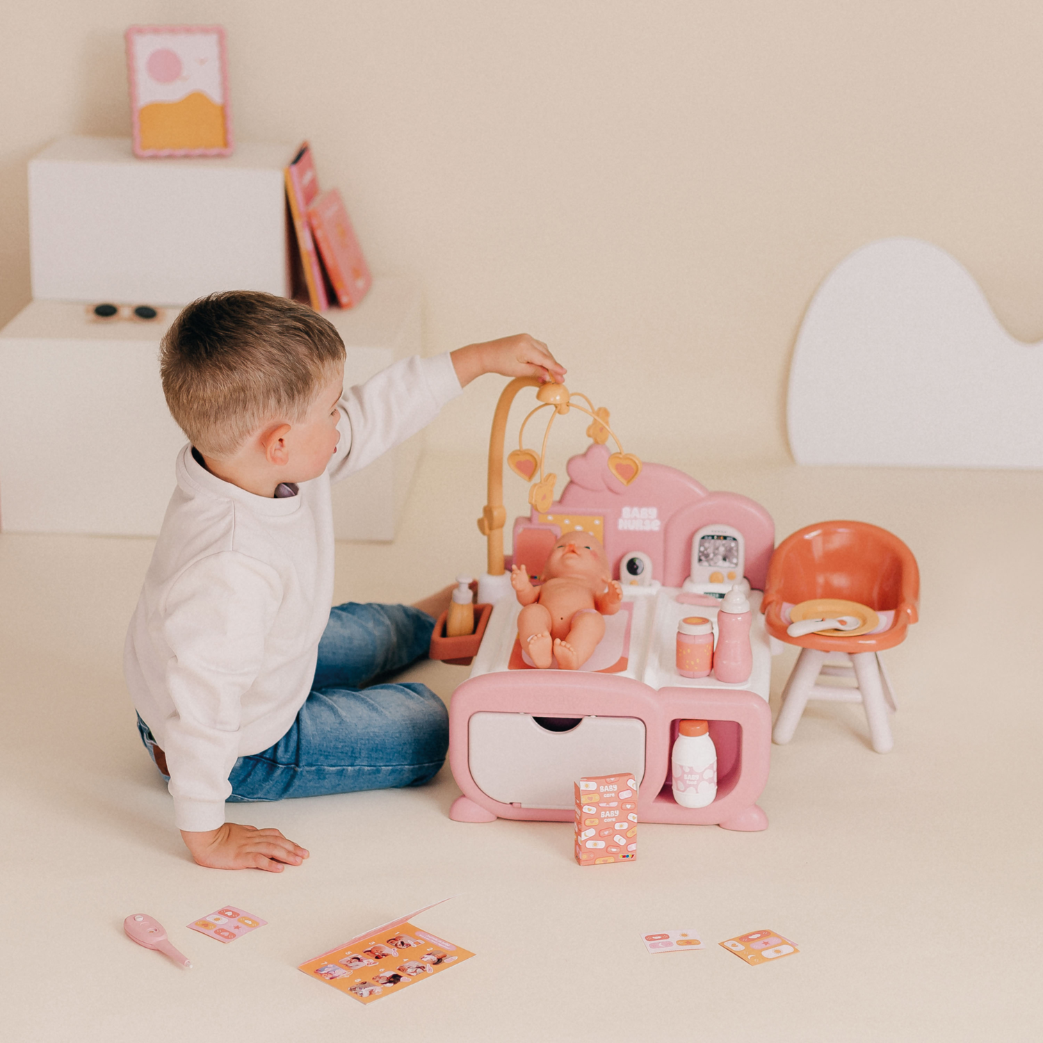 Nurserie Cocoon 3 en 1 Smoby – Pour Poupon Jusqu'à 42cm, Accessoires Inclus - vue 7