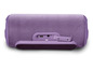 Haut-parleur portable violet avec port USB et entrée auxiliaire.