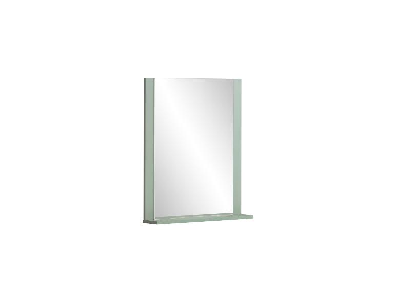 Miroir mural avec cadre vert et étagère