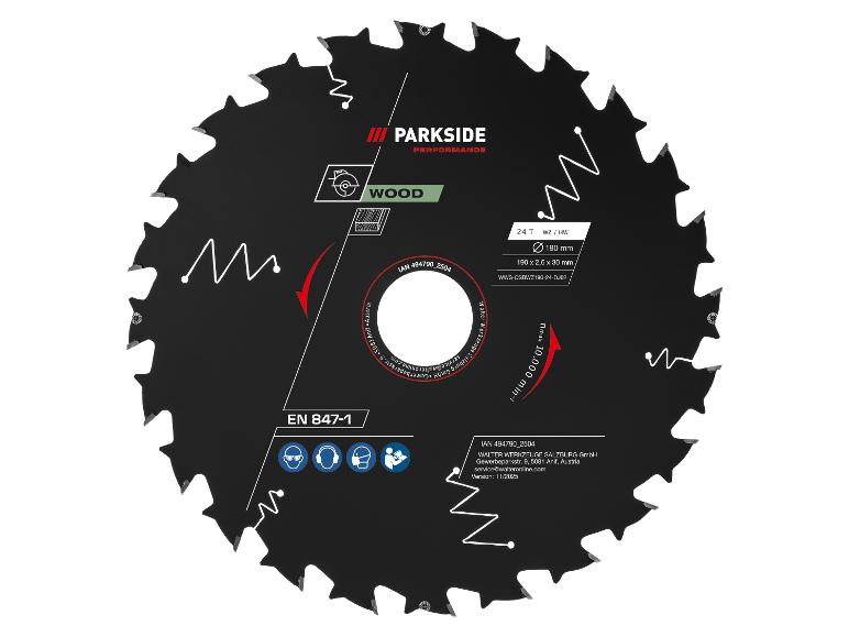 Lame de scie circulaire Parkside Performance pour bois, 190 mm, 24 dents.