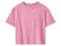 T-shirt rose pour femme à manches courtes et col rond