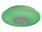 Un plafonnier vert avec haut-parleur intégré et éclairage LED.
