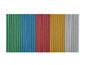 Bâtonnets pailletés de différentes couleurs, telles que le vert, le bleu, le rouge, l'or et l'argent.