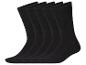 Cinq chaussettes noires unies, disposées en diagonale.
