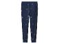 Pantalon de jogging bleu foncé avec des motifs de Noël comme le Père Noël, des bonhommes de neige et des bonshommes en pain d'épices.