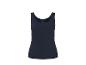 Débardeur basique bleu foncé pour femme avec étiquette de taille.