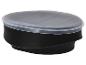 Récipient en silicone noir avec couvercle en plastique translucide, idéal pour le rangement.