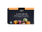 Boîte de 12 macarons aux saveurs variées, dont citron et chocolat.