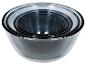 Ensemble de quatre bols mélangeurs en acier inoxydable emboîtables avec bords noirs
