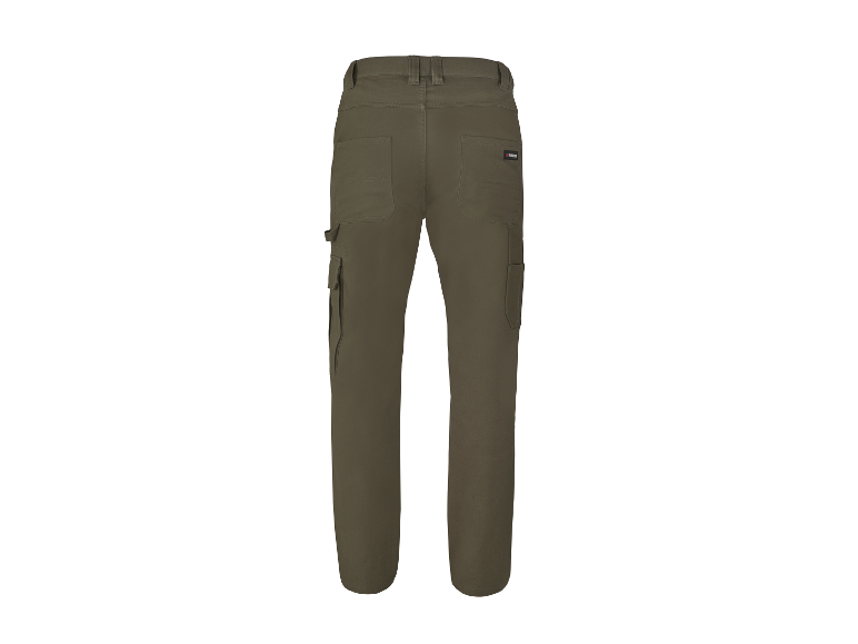 Pantalon de travail kaki avec poches.