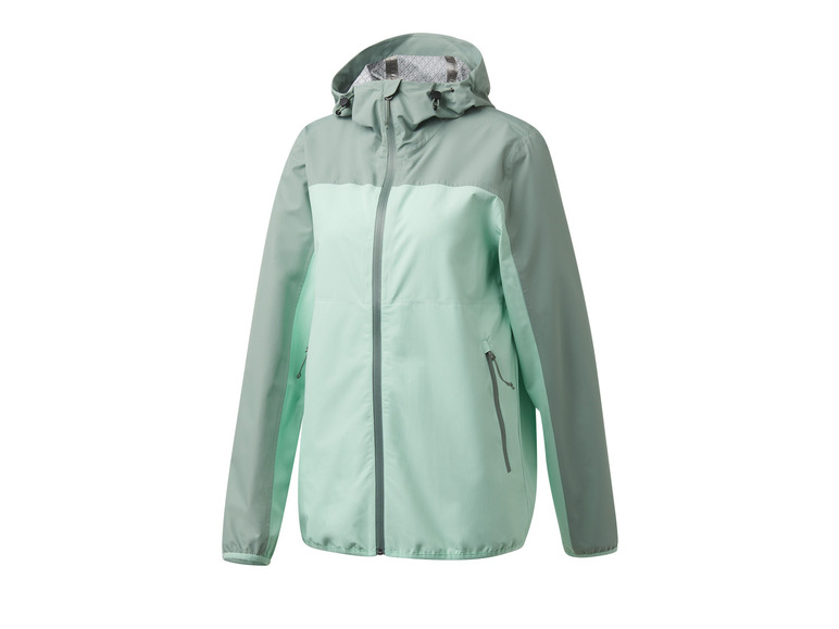 Une veste vert clair avec une capuche.