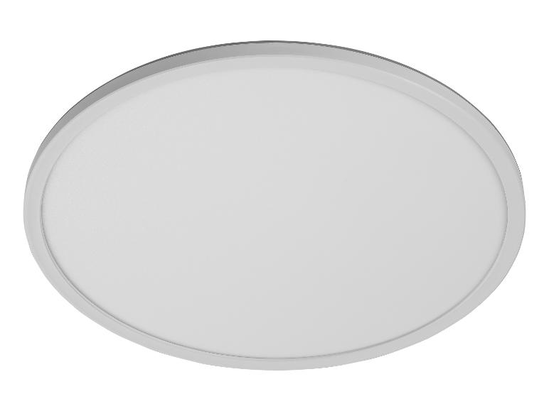 Plafonnier LED rond blanc avec bord gris
