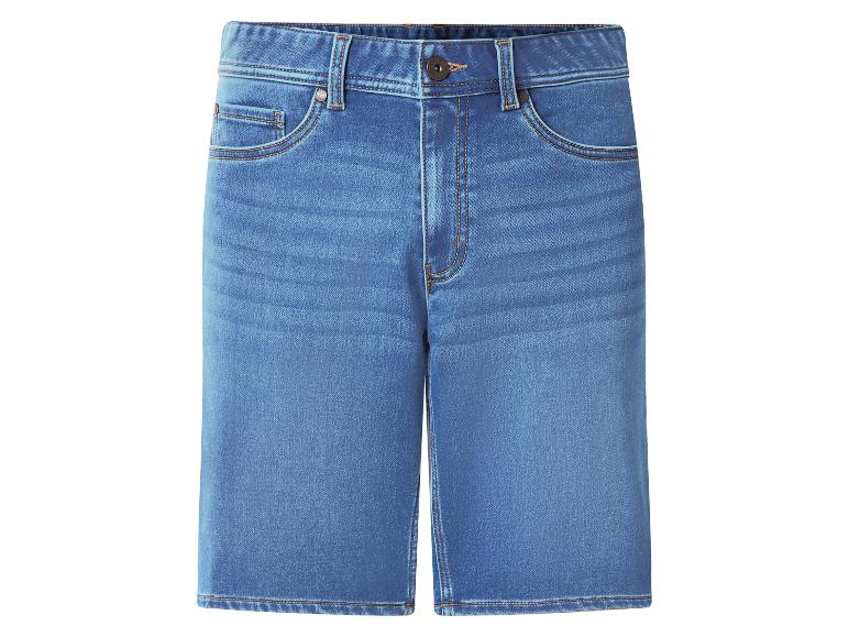 Short en jean bleu avec effet délavé et poches