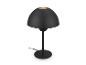 Lampe de table noire avec abat-jour en forme de dôme et base ronde.