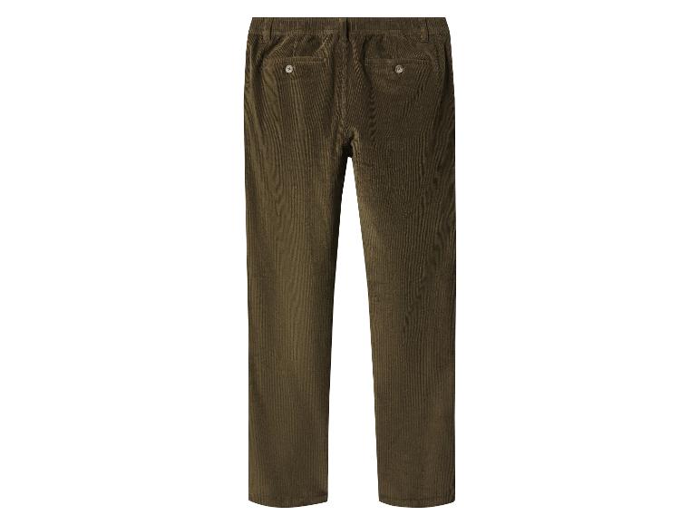 Pantalon en velours côtelé marron avec poches arrière et boutons
