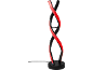 Lampe de table LED en spirale avec lumière rouge et socle noir