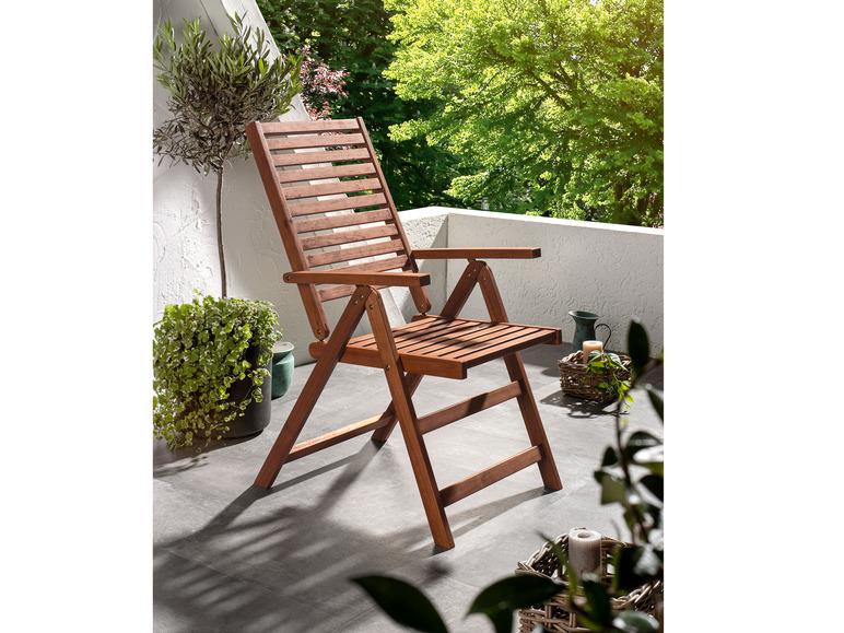 Aller en mode plein écran : LIVARNO home Set de table de jardin + 4 fauteuils pliants Sevilla en bois d'acacia - Image 5