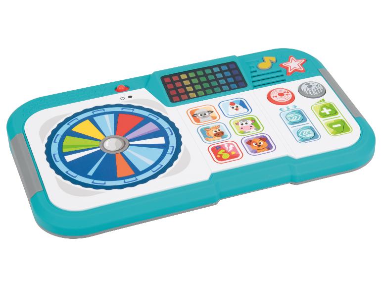 Console DJ pour enfants avec boutons colorés et images d'animaux