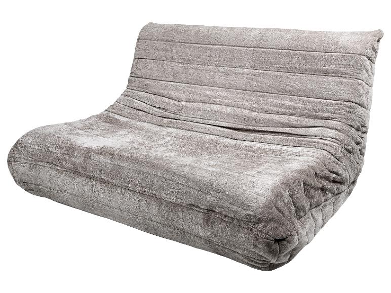 Fauteuil gris doux et côtelé sans pieds