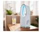 Ventilateur et purificateur d'air design sur une table.