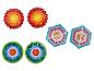 Motifs de perles rondes et hexagonales dans les couleurs de l'arc-en-ciel.