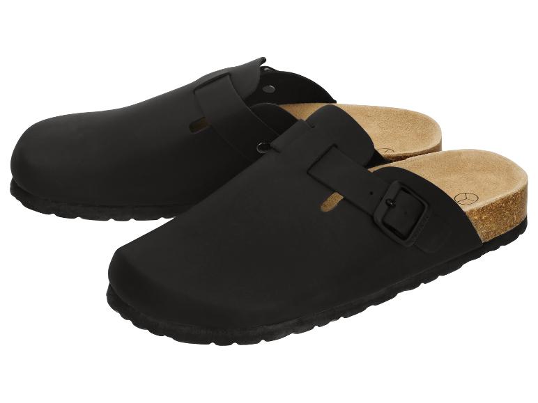 Chaussures noires de style sabot avec boucle et semelle en liège