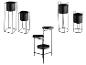 Supports de plantes en métal noir dans différentes formes et hauteurs